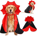 Halloween Cat and Dog Vampire Costume, Adjustable Red Black Cape G90995