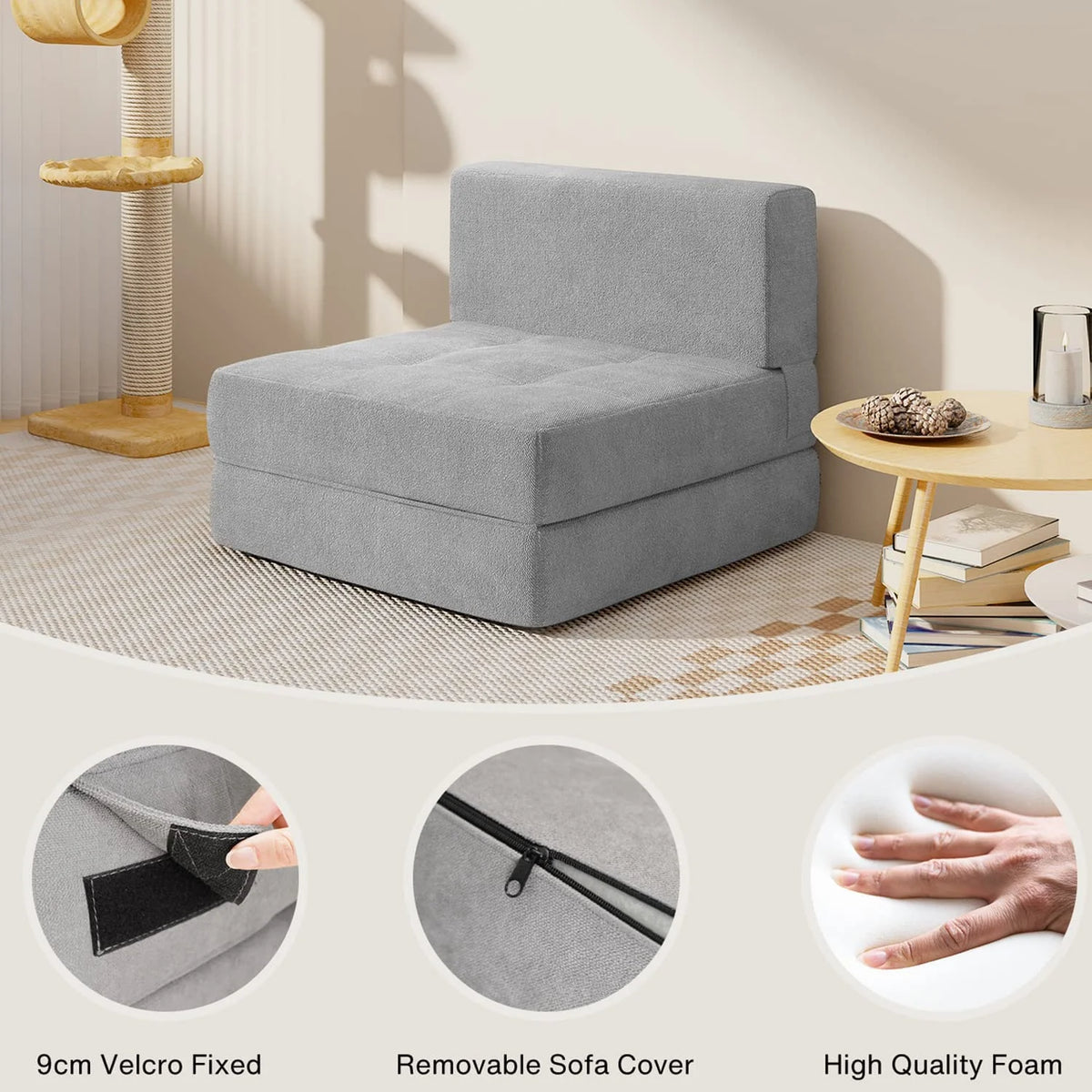 Light Gray Sleeper Sofa Bed A791569