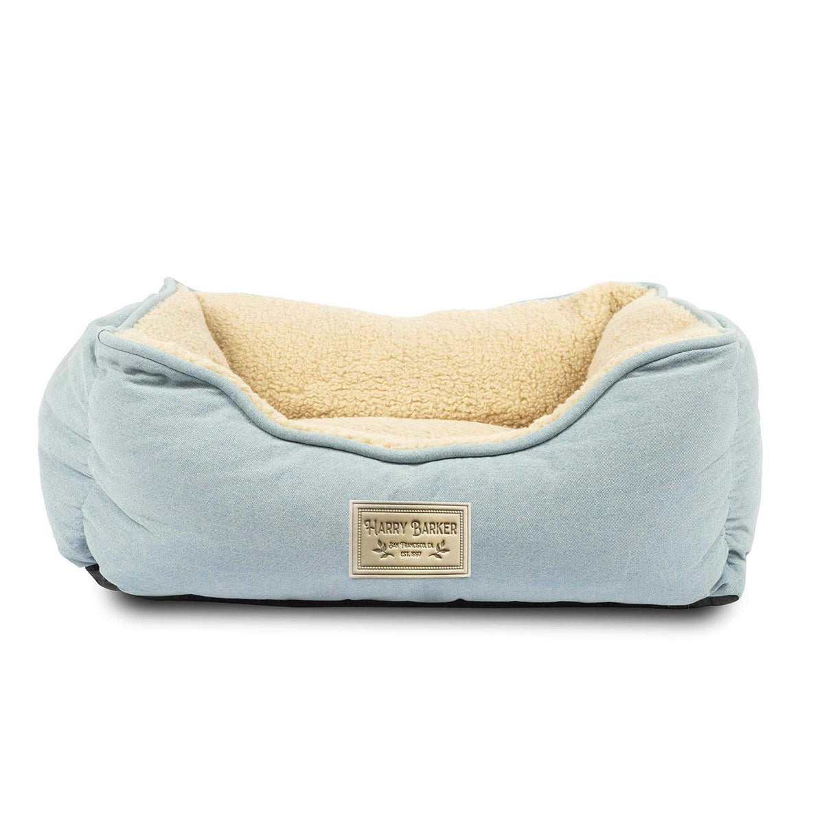 Blue Chambray Sherpa Pet Bed T286