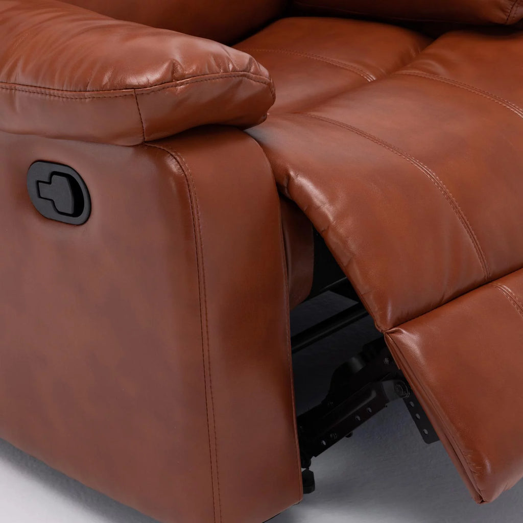 Caramel Faux Leather Glider Recliner A8905