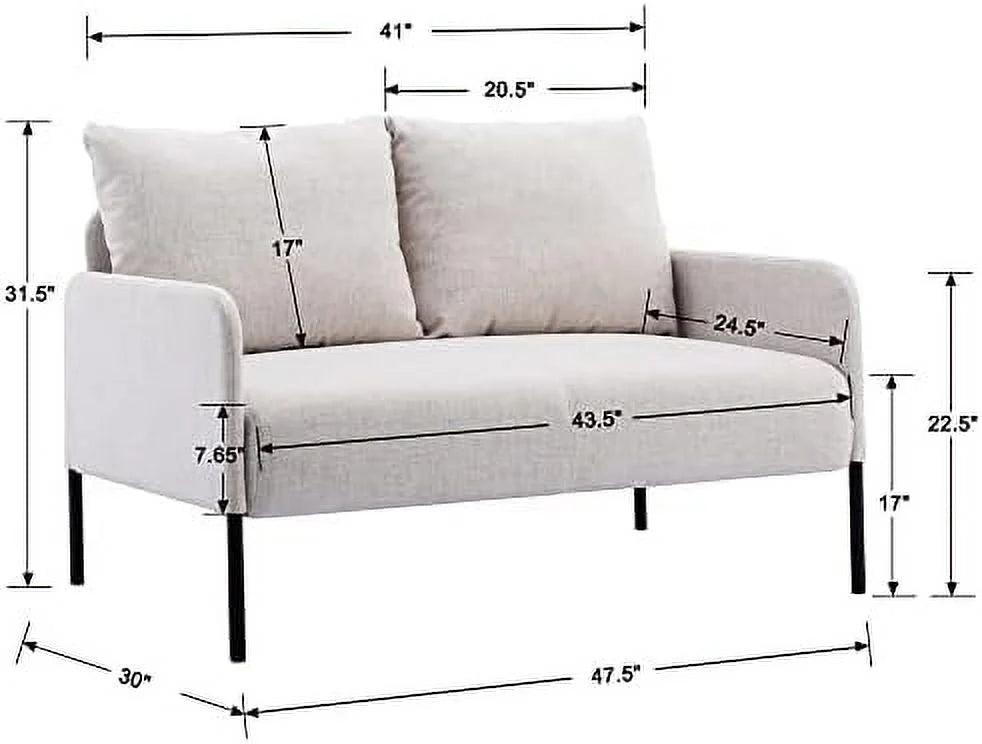 Beige Fabric Loveseat Sofa Y810