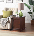1pc Birch Veneer Side Table with USB Outlet V802388