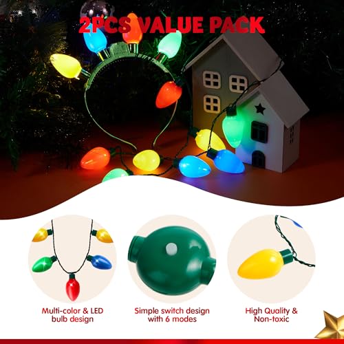 Christmas Light Up Headband and Necklace N65121