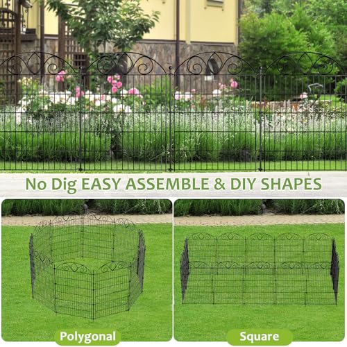 48" H x 21' L Rustproof Metal Garden Fence Panel B639