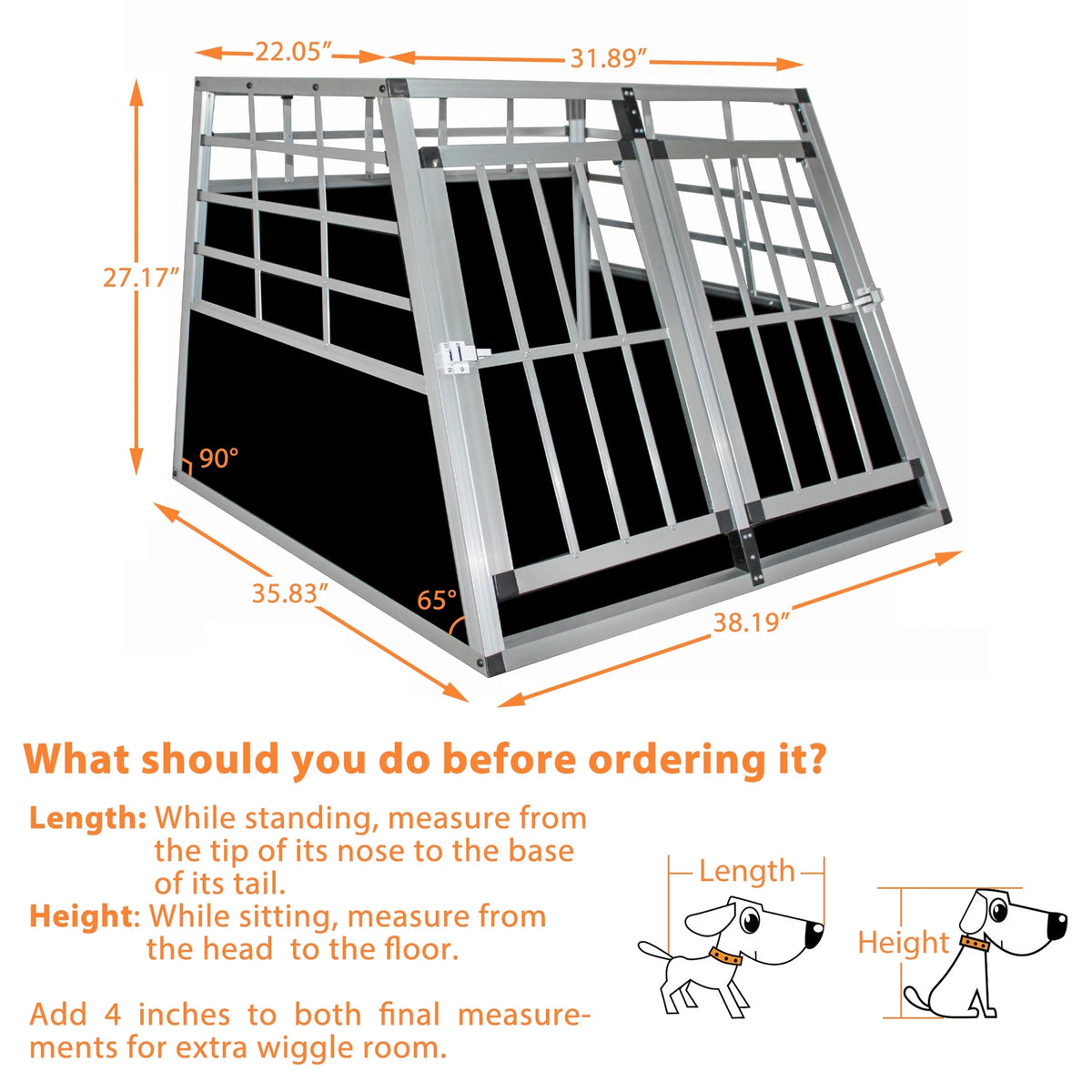 Aluminium Pet Car Transport Cage D330584