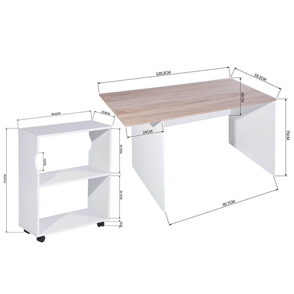 L Shape Computer Desk with Bookcase M263