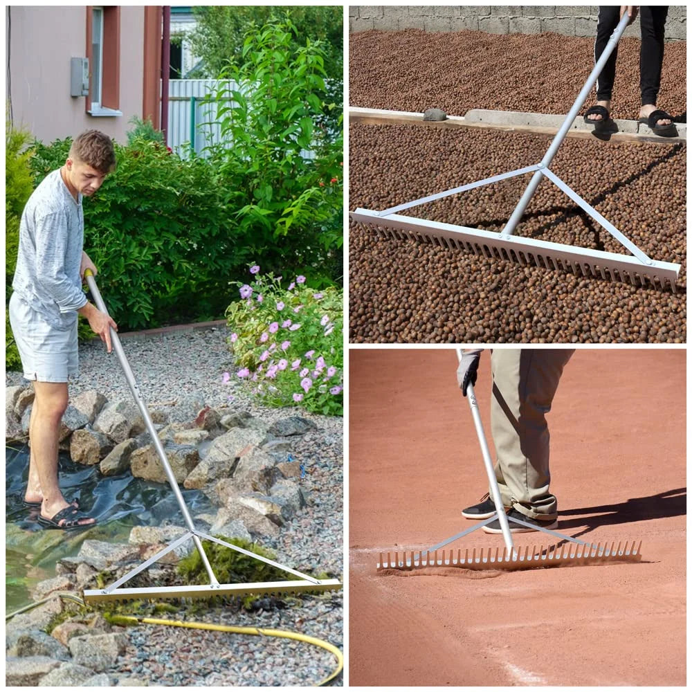 36'' Aluminum Landscape Rake with 69'' Handle N4975