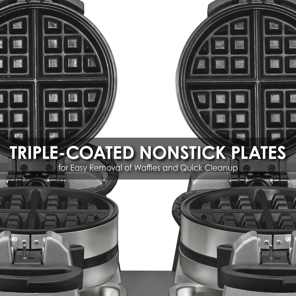 Double Side Belgian Waffle Maker, Non Stick Plates, 75 Waffles Per Hour R535498