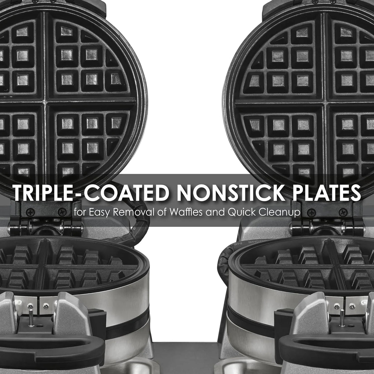 Double Side Belgian Waffle Maker, Non Stick Plates, 75 Waffles Per Hour R535498