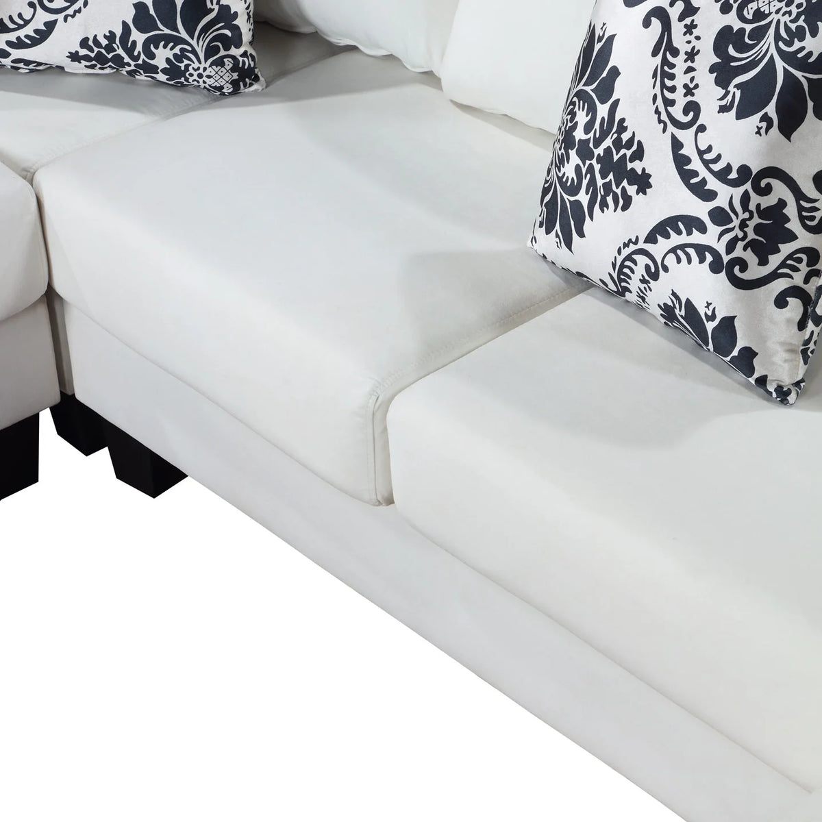 U Shape Velvet Sectional Sofa with Pillows and Chaise Lounge Y186