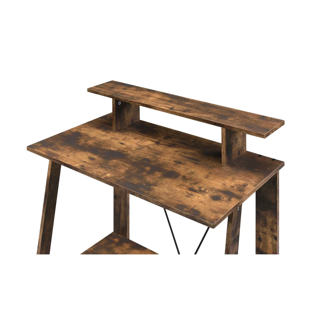 Weathered Oak and Black Writing Desk C755444