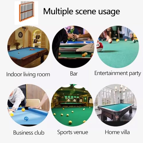 Wall Mount Pool Stick Holder Metal Cue Rack Black 60cm K7048
