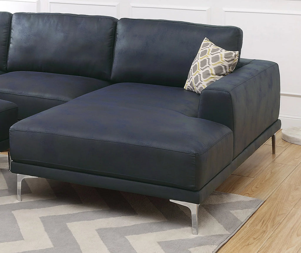 Navy Blue 2pc Leather Gel Sectional Sofa C803