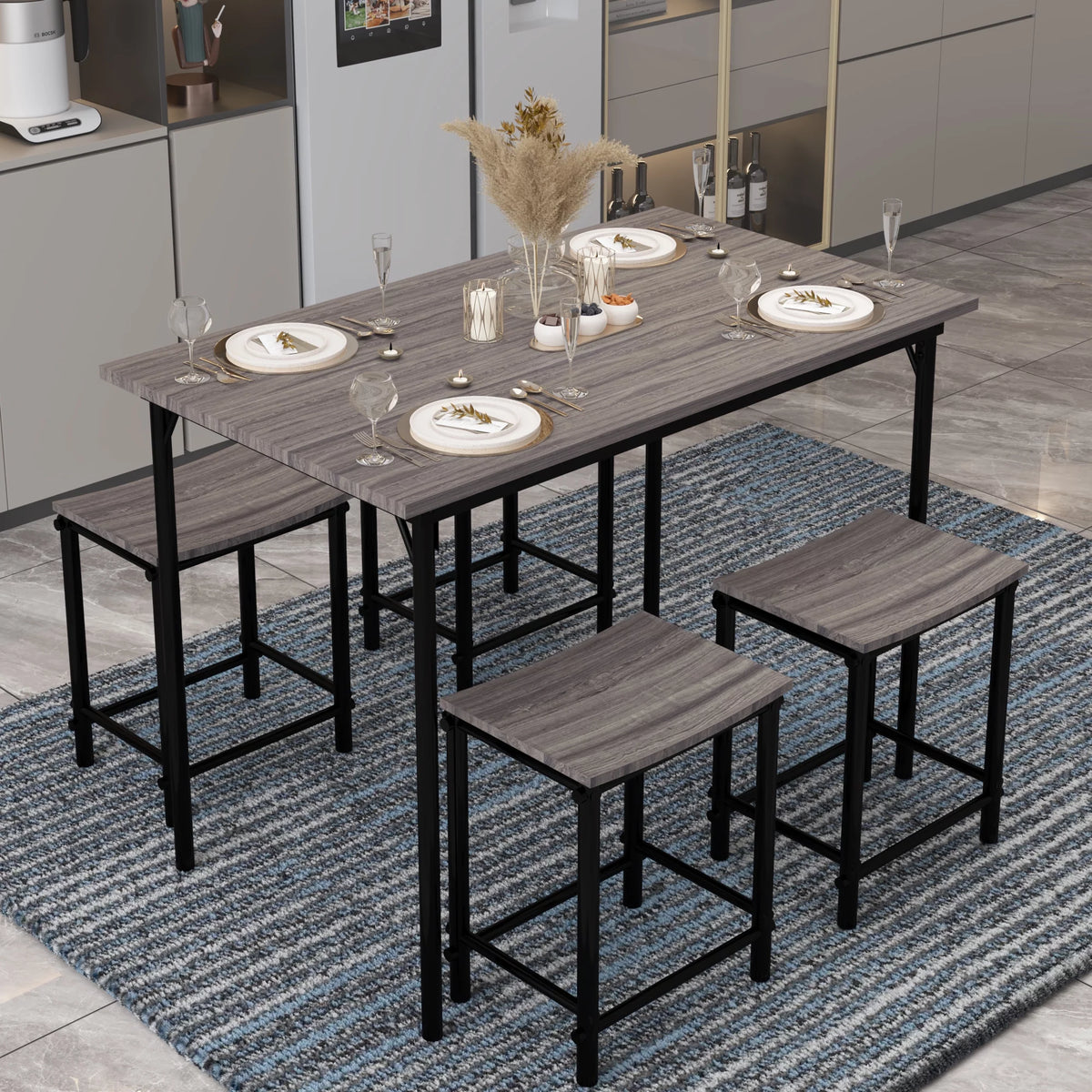 5 Piece Dining Room Set 1 Table and 4 Chairs O4013