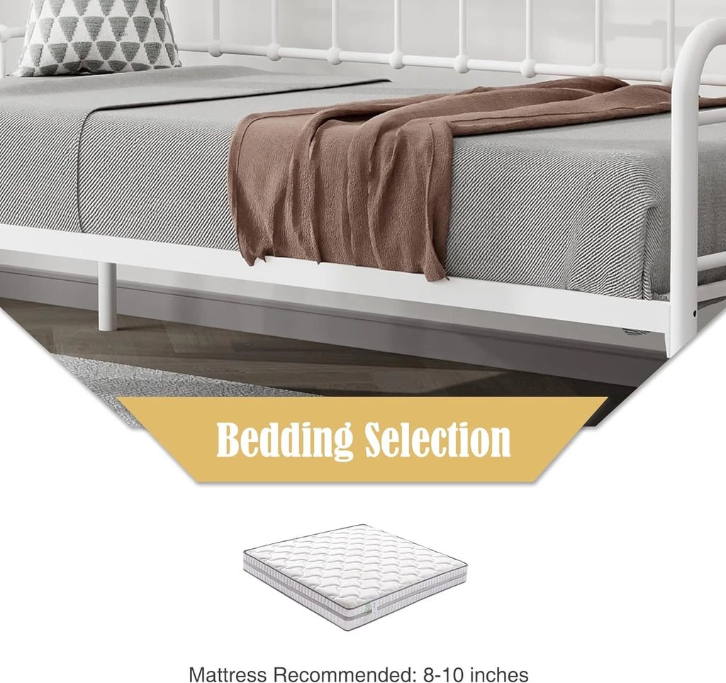 White Metal Twin Daybed Frame G3933