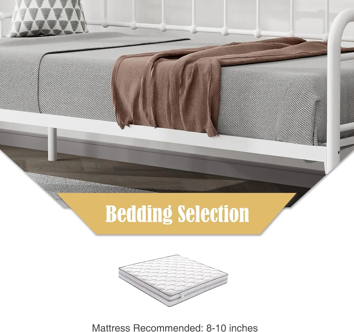 White Metal Twin Daybed Frame G3933