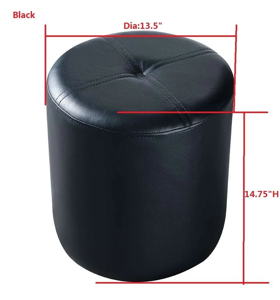Round Vinyl Ottoman Stool R9828