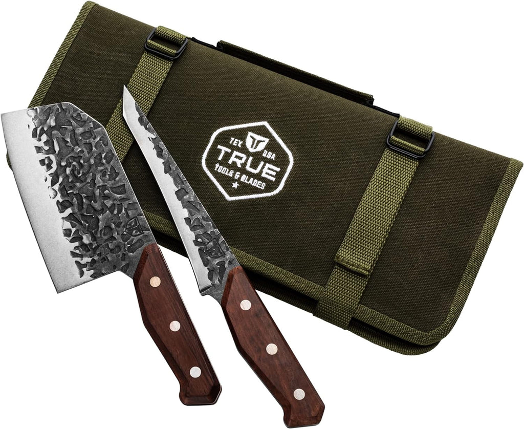 Knife Kit with Chopper Tanto and Carving Knives in Waxed Canvas Roll G39989