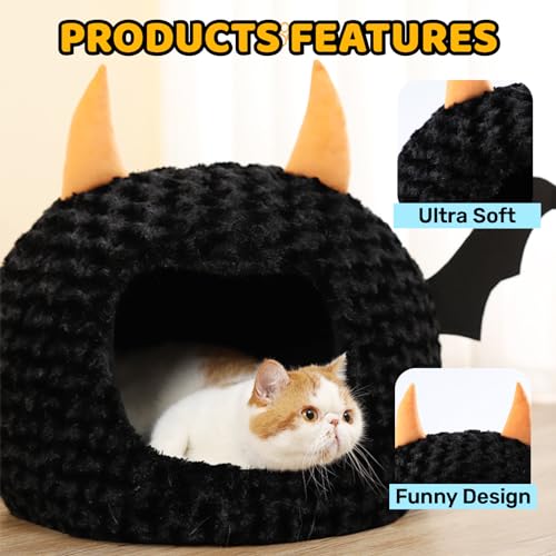 Halloween Cat Bed Warm Plush Removable Cushion M76880