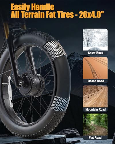 2000W Electric Bike 48V 30AH Removable Battery 26" Fat Tire Full Suspension S700