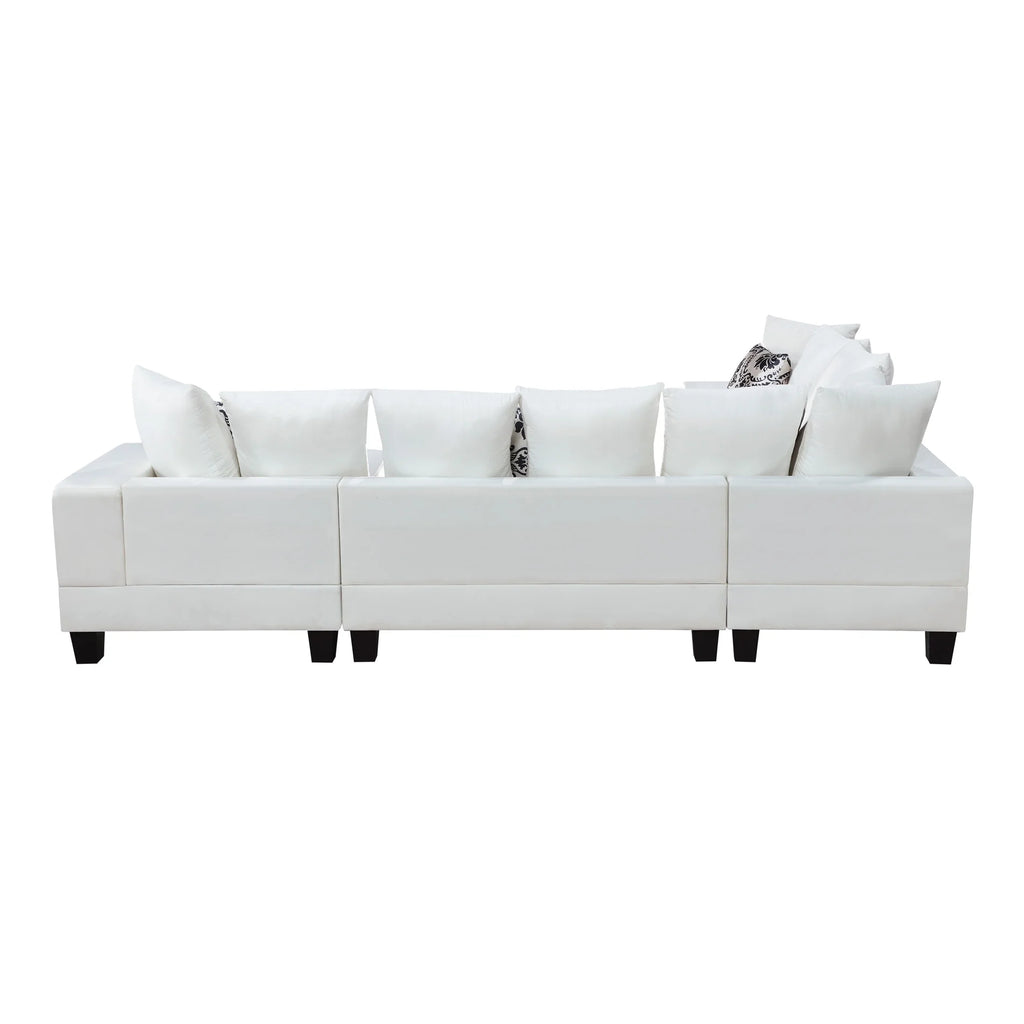 U Shape Velvet Sectional Sofa with Pillows and Chaise Lounge Y186