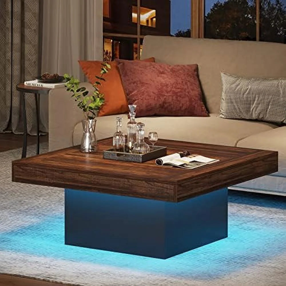 Square LED Engineered Wood Coffee Table V57197