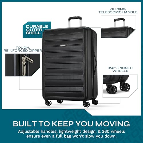 Black 3 Piece Hardshell Spinner Luggage Set N930