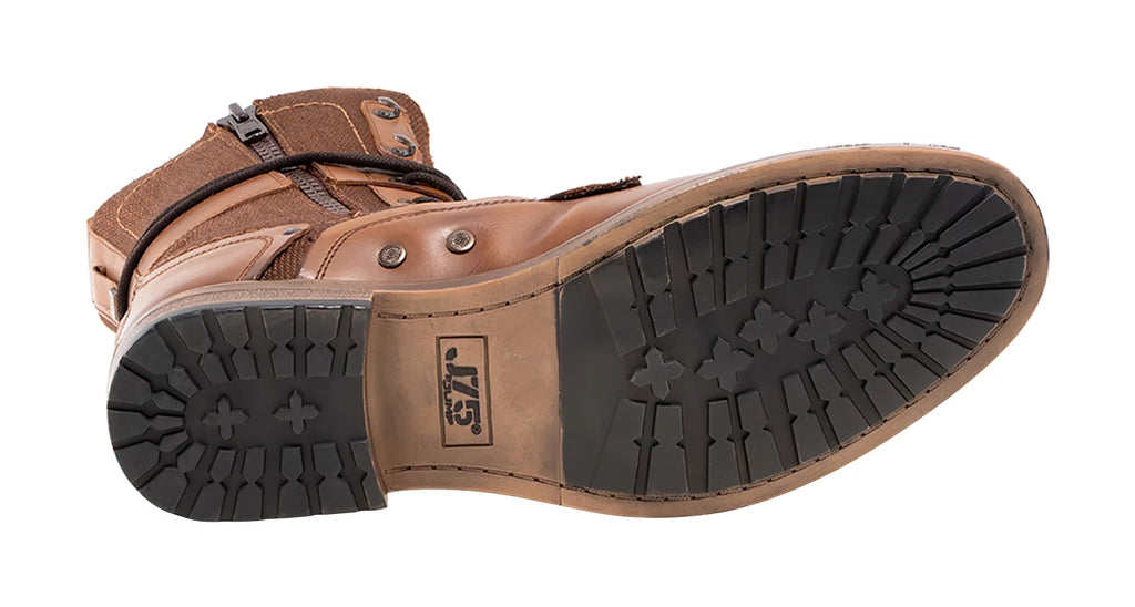 Light Weight Mid-calf Cap-toe Lace-up Combat Boots O415926