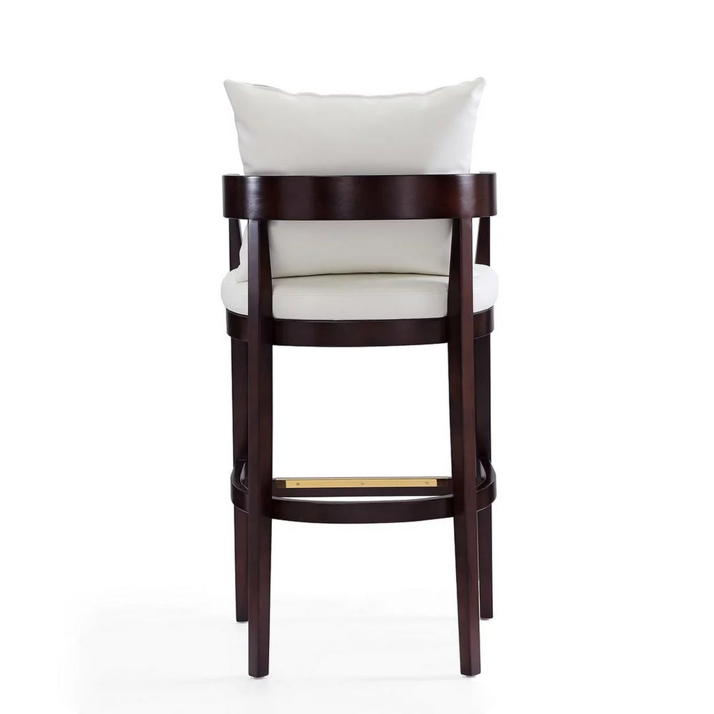 Ivory and Dark Walnut Beech Wood Barstool Z1863