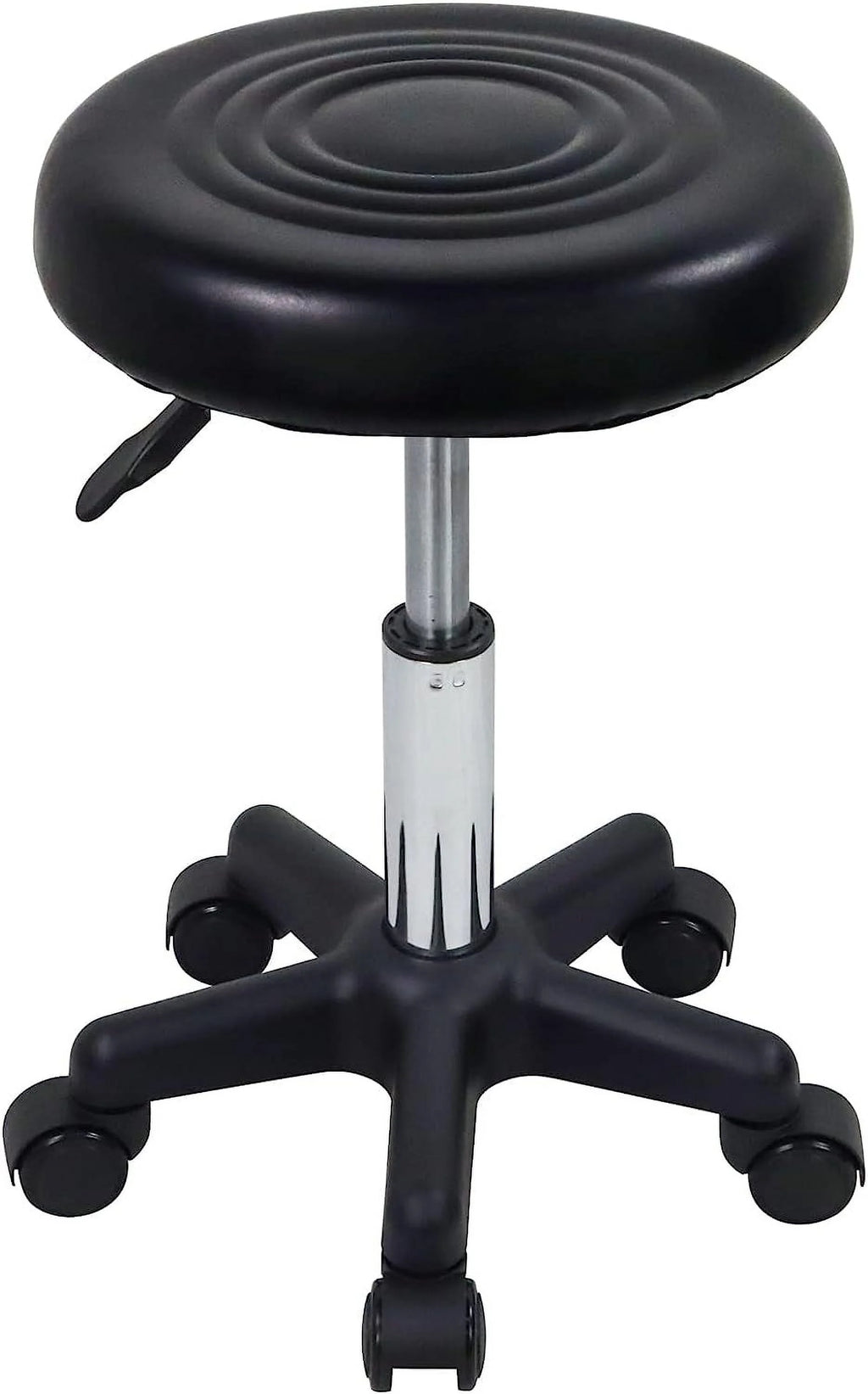 Round Swivel Stool with Wheels Black F912534