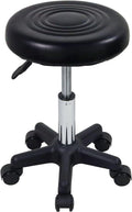 Round Swivel Stool with Wheels Black F912534