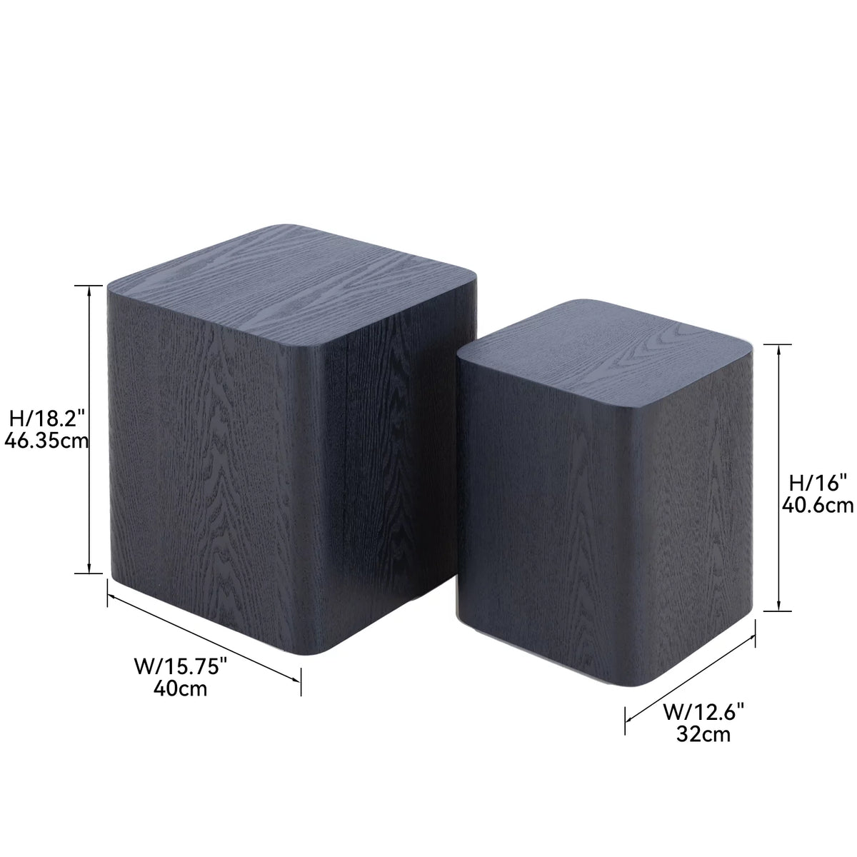 Black Oak Nesting Table Set of 2 U28208
