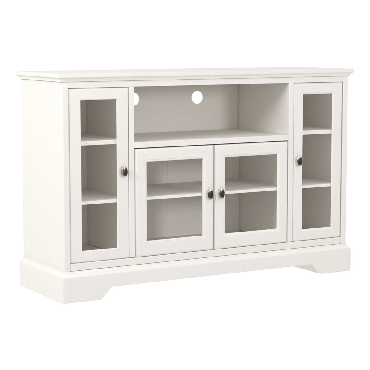 White Wood Media Storage TV Stand Console G20657