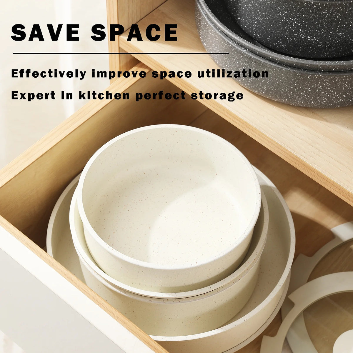 Grey Nonstick Ceramic Cookware Set L285