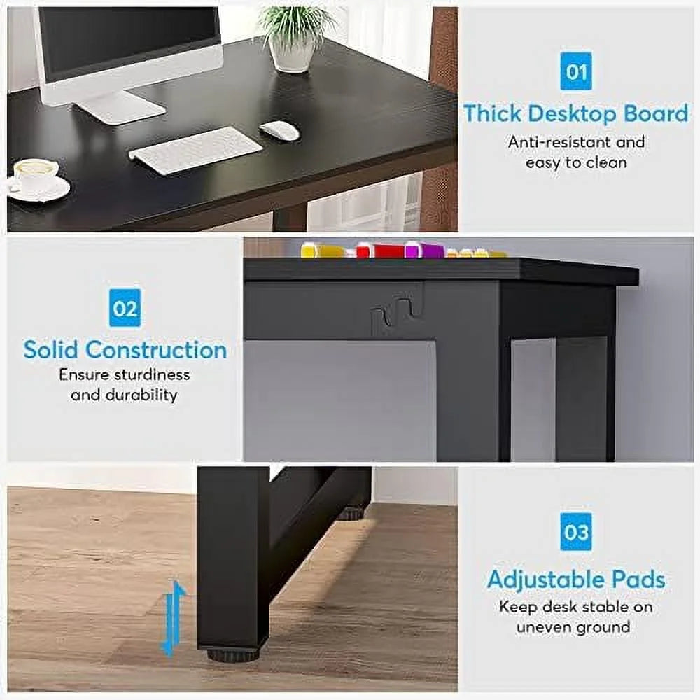 78 Inches White Two Person Computer Desk U115826