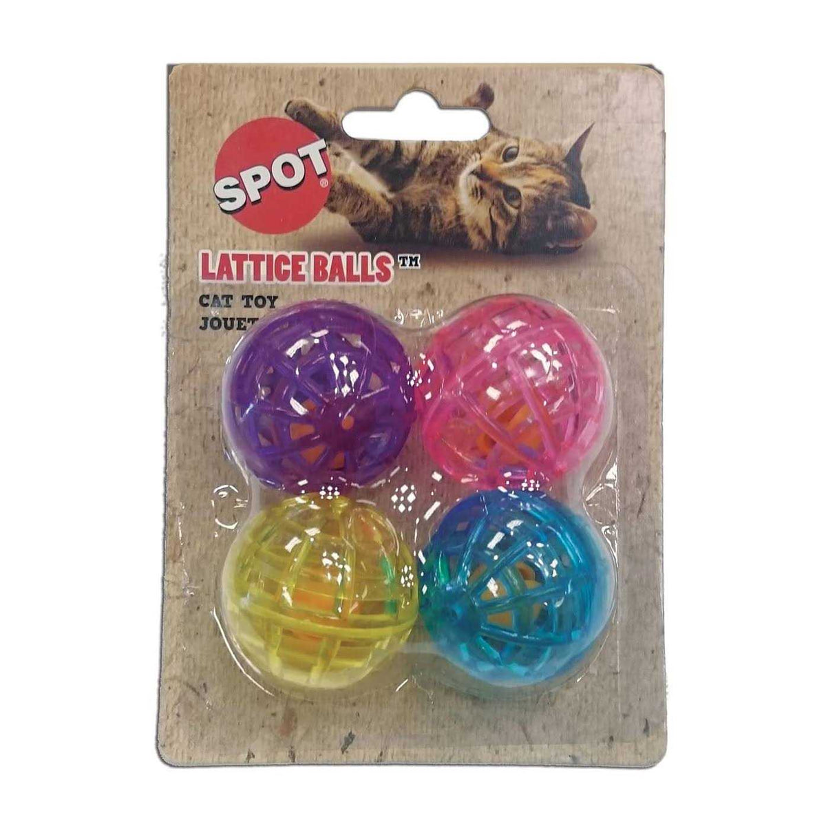 Assorted Lattice Balls Cat Toys 4/Pkg C99491