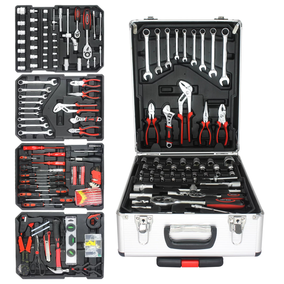 White 4 Layers Rolling Tool Box Set I15428