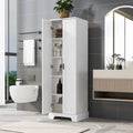 Tall Wood Bathroom Storage Cabinet with Adjustable Shelves J12328