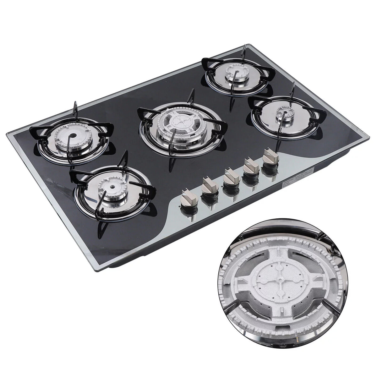 30" Stainless Steel 5 Burner Gas Cooktop E14474