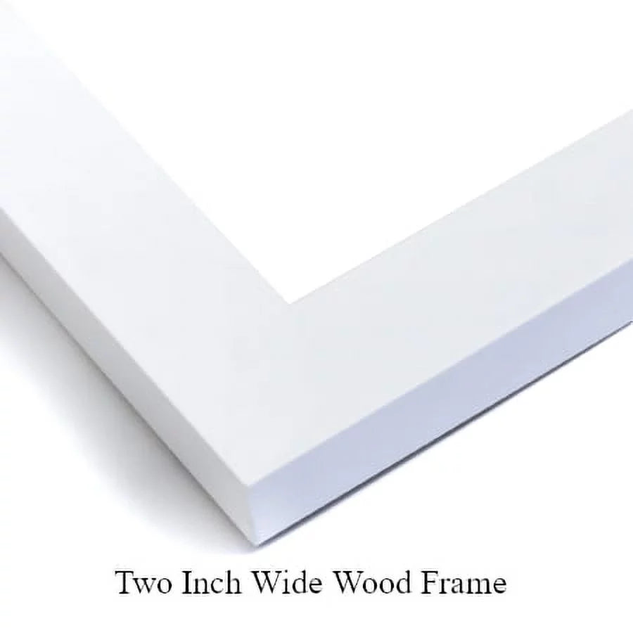 White Modern Wood Framed Art Print Q310