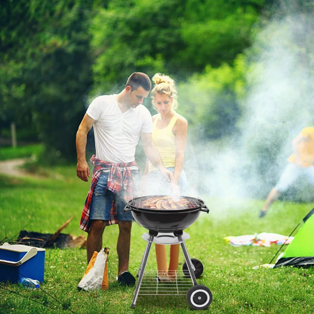 18" Portable Charcoal Grill with Wheels L724066