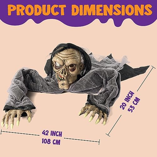 Hanging Zombie Prop with Lighted Eyes Q398