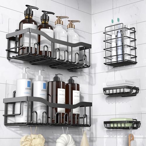 5 Pack Rustproof Stainless Steel Adhesive Shower Caddy R685
