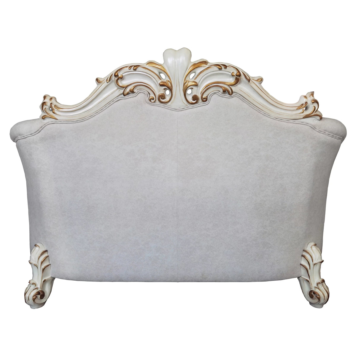 Ivory Fabric Loveseat with 4 Pillows V7943