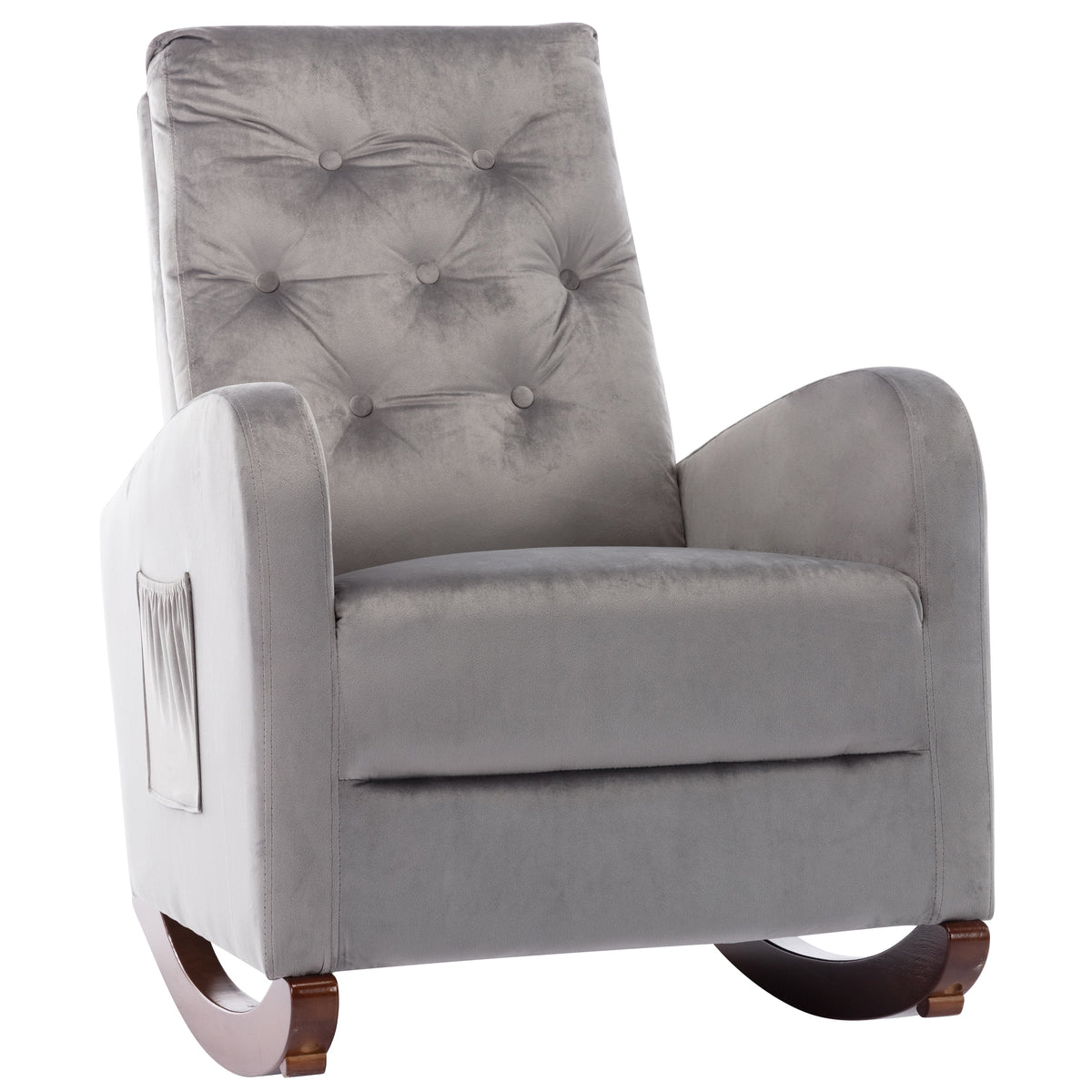 Mid-Century Modern Upholstered Rocking Armchair R31791