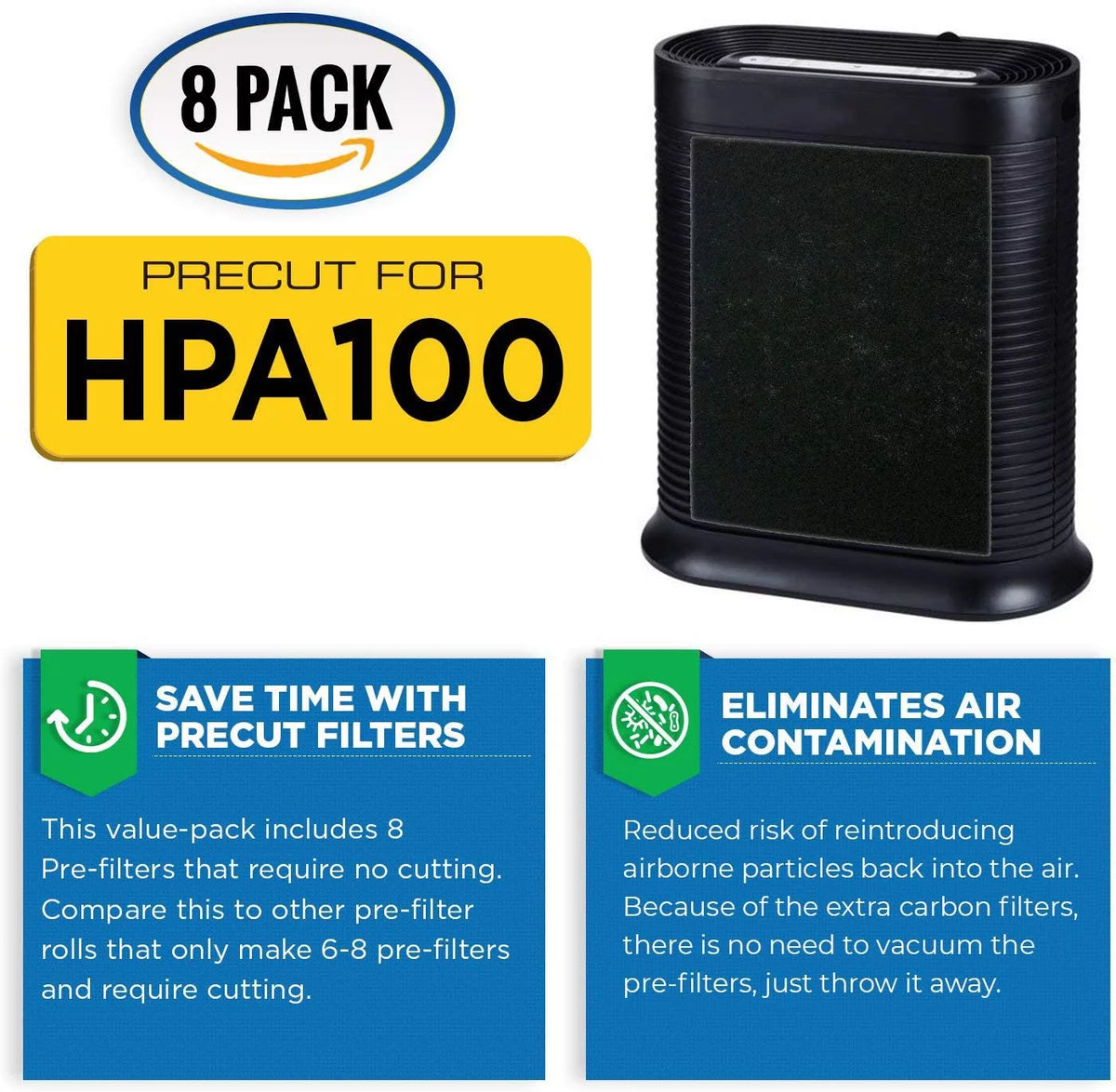 2 HEPA Replacement Filter Pack with 8 Activated Carbon Pre Filters G212983