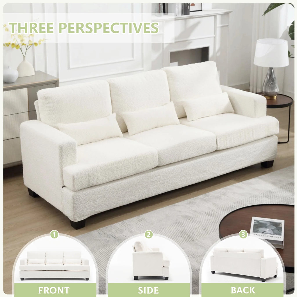 89" Boucle Upholstered 3 Seater Sofa X66454