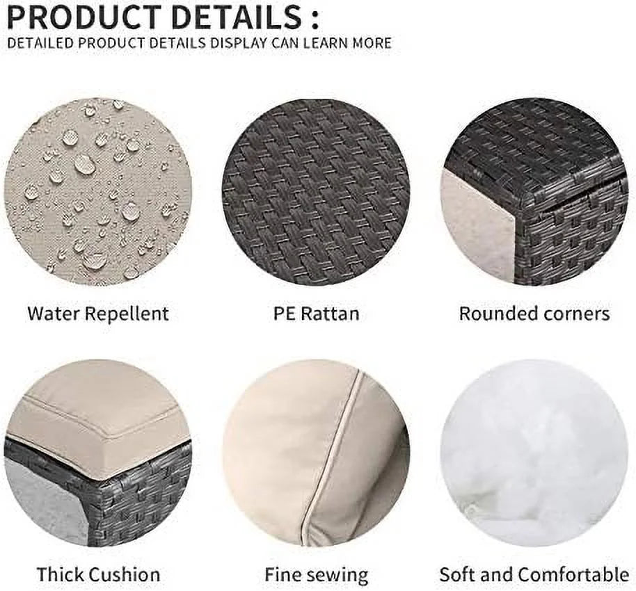 3 Piece Patio Conversation Set with Non-Slip Cushions K633713