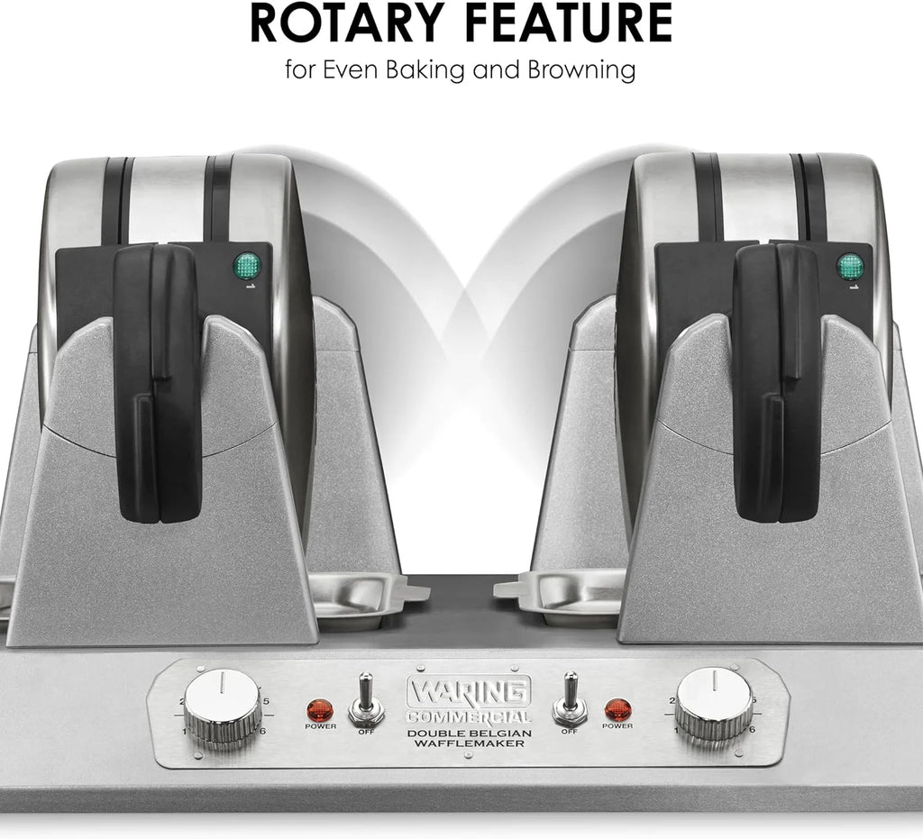 Double Side Belgian Waffle Maker, Non Stick Plates, 75 Waffles Per Hour R535498