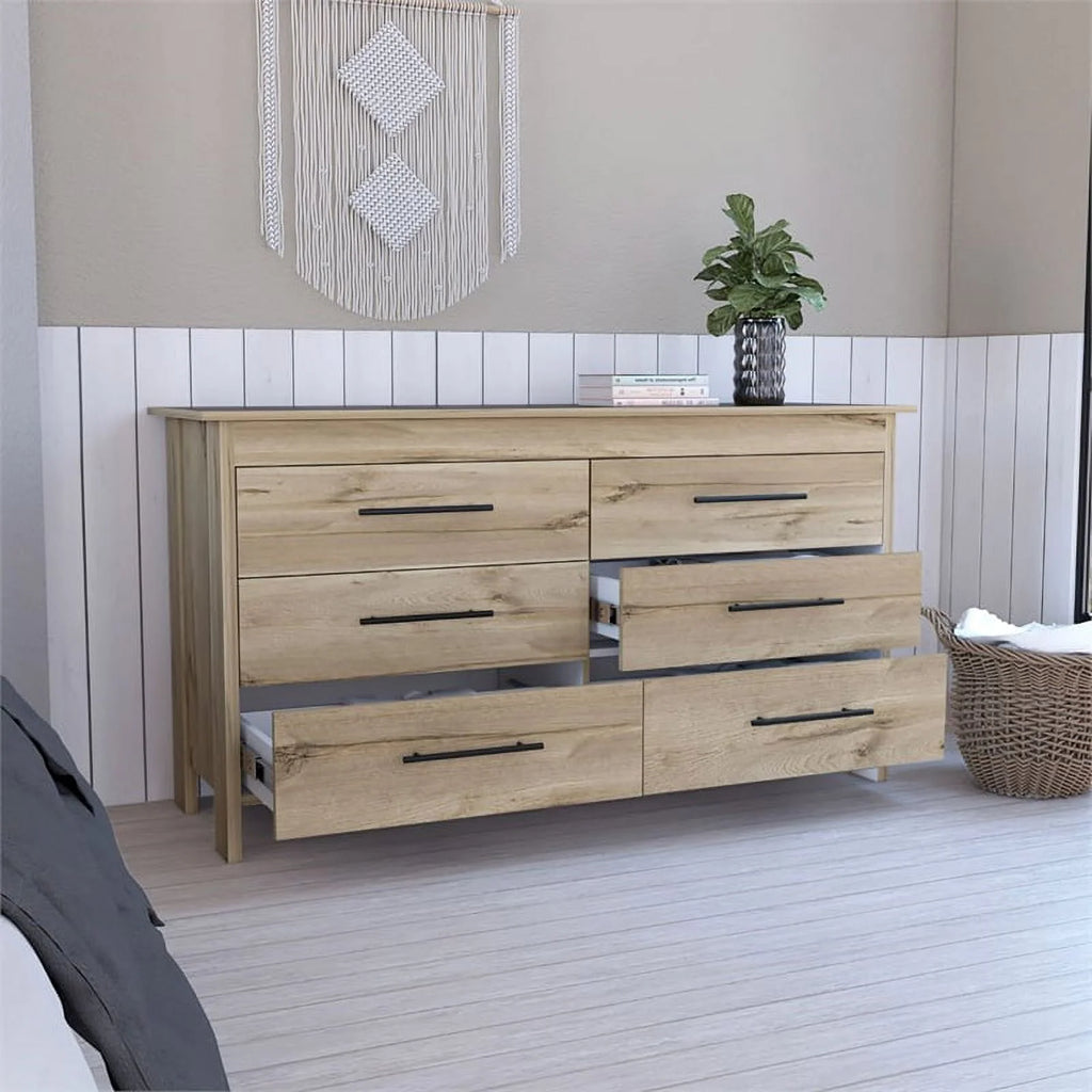 6 Drawer Engineered Wood Double Dresser W69112